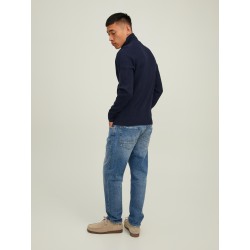 JACK & JONES Perfect Half Zip Strik - Maritime Blue