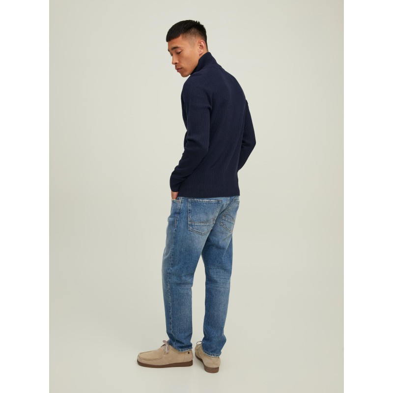JACK & JONES Perfect Half Zip Strik - Maritime Blue