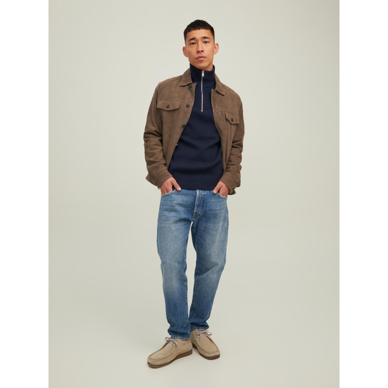 JACK & JONES Perfect Half Zip Strik - Maritime Blue