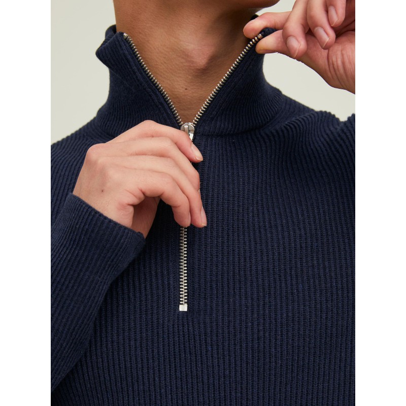 JACK & JONES Perfect Half Zip Strik - Maritime Blue