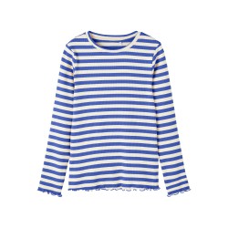NAME IT Kids Langærmet Slim Top Med Striber - Dazzling Blue