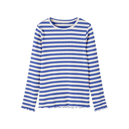 NAME IT Kids Langærmet Slim Top Med Striber - Dazzling Blue
