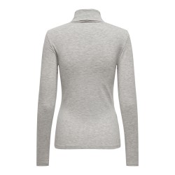 ONLY Luna Uld Rullekrave Bluse - Light Grey Melange