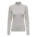 ONLY Luna Uld Rullekrave Bluse - Light Grey Melange