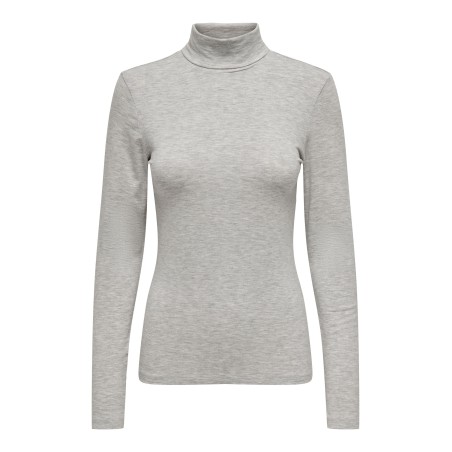 ONLY Luna Uld Rullekrave Bluse - Light Grey Melange