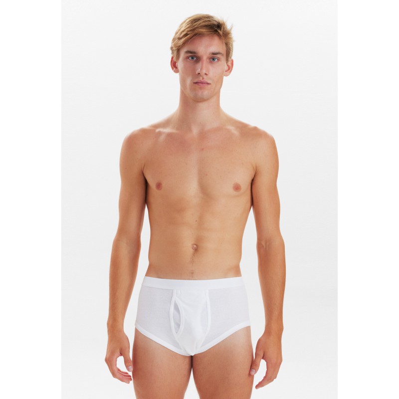 JBS Klassisk Bomuld Briefs Underbuks Med Gylp - Hvid