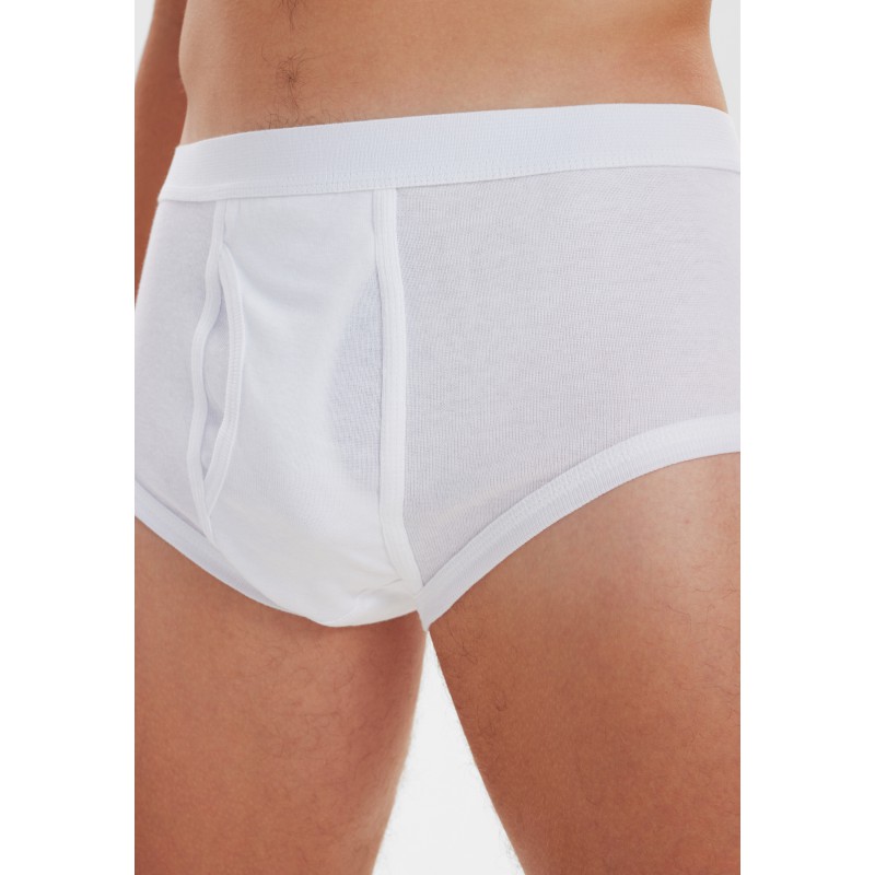 JBS Klassisk Bomuld Briefs Underbuks Med Gylp - Hvid