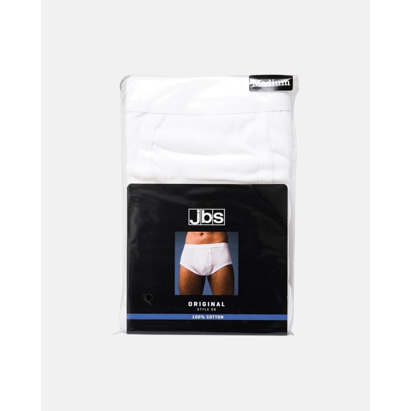 JBS Klassisk Bomuld Briefs Underbuks Med Gylp - Hvid