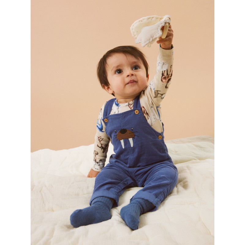 NAME IT Ben Baggy Cord Overall 7102-Vi S - Bijou Blue