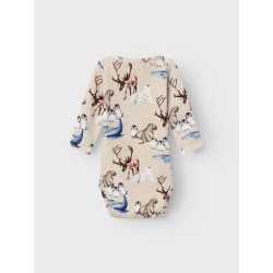 NAME IT Sewan Langærmet Body - Peyote Melange