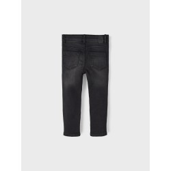 NAME IT Mini Salli Slim Fleece Jeans - Sort Denim