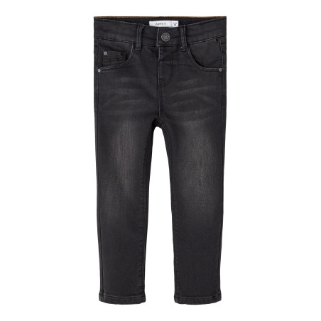 NAME IT Mini Salli Slim Fleece Jeans - Sort Denim