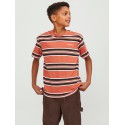 JACK & JONES JUNIOR Jorhays Stripe Tee Kortærmet Crew Neck Junior - Ginger