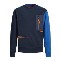 JACK & JONES JUNIOR Jcoactiv3 Block Sweat Crew Neck Os Junior - Navy Blazer