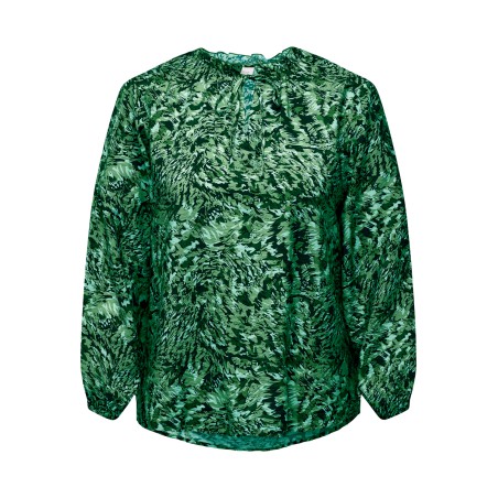 ONLY CARMAKOMA Elvira Langærmet String Top Aop - Green Bee