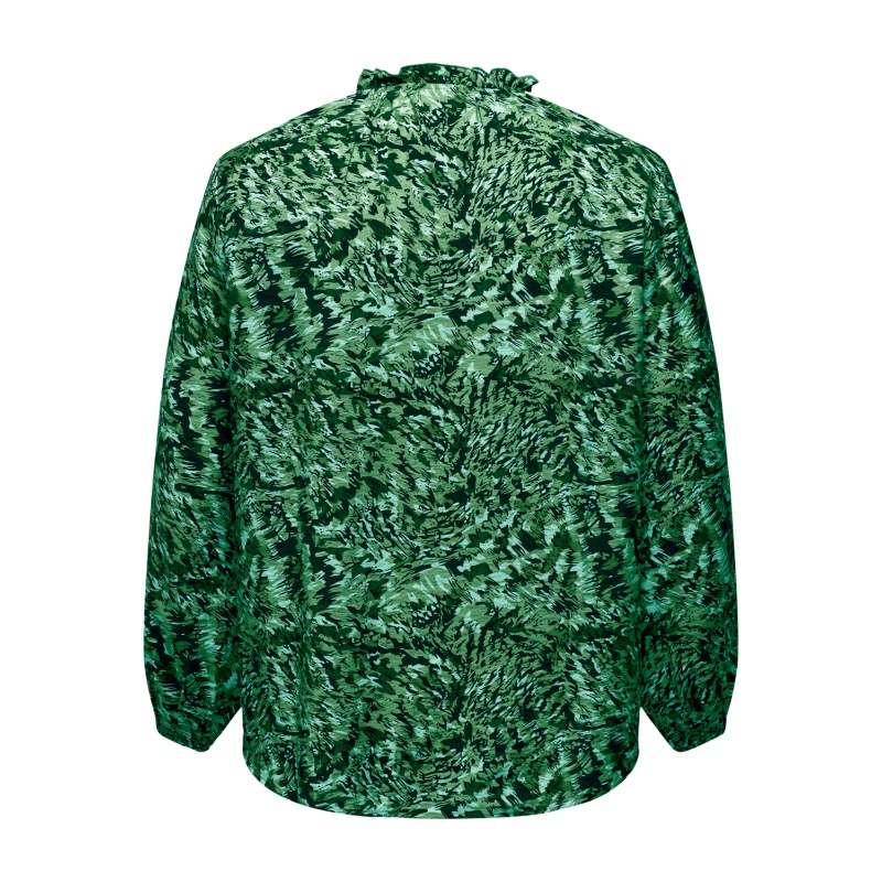 ONLY CARMAKOMA Elvira Langærmet String Top Aop - Green Bee