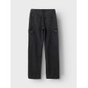LMTD Liza Brede Lavtaljede Cargo Bukser - Black Denim