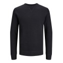 JACK & JONES Jprblucameron Knit Crew Neck Ch - Sort Onyx