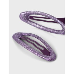 NAME IT Nkfacc-Reda 2P Glitter Hairclips - Grape Juice