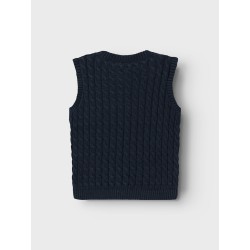 NAME IT Mini Ruso Strik Slipover Vest - Dark Sapphire