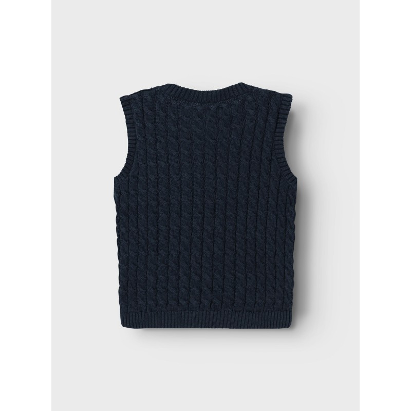 NAME IT Mini Ruso Strik Slipover Vest - Dark Sapphire