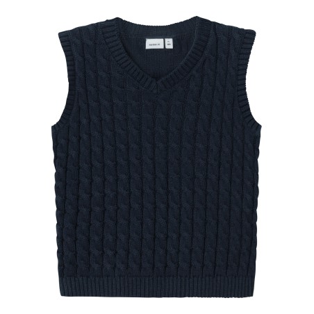 NAME IT Mini Ruso Strik Slipover Vest - Dark Sapphire