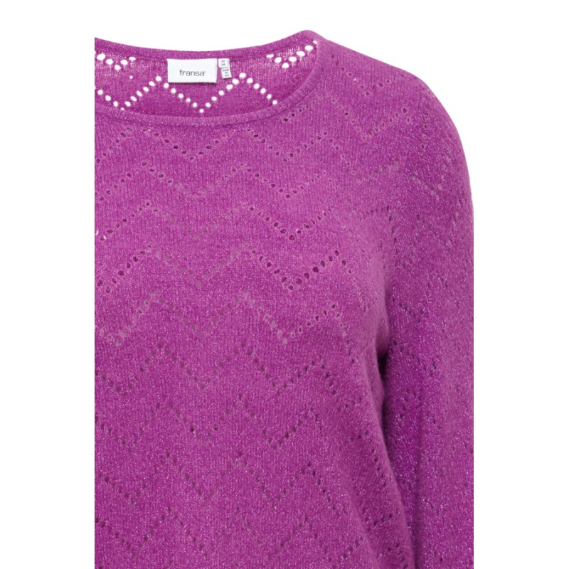 FRANSA PLUS Pullover Med Glimmer - Sparkling Grape
