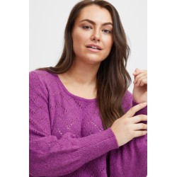 FRANSA PLUS Pullover Med Glimmer - Sparkling Grape