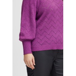 FRANSA PLUS Pullover Med Glimmer - Sparkling Grape
