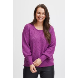 FRANSA PLUS Pullover Med Glimmer - Sparkling Grape