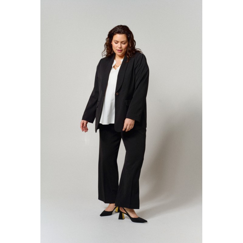 FRANSA Straight Fit Stretch Bukser - Sort