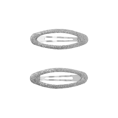 NAME IT  2-Pak Click Glimmer Hårspænder - Silver Colour