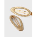 NAME IT  2-Pak Click Glimmer Hårspænder - Gold Colour