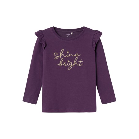 NAME IT Mini Ruddie L/S Top - Plum Purple