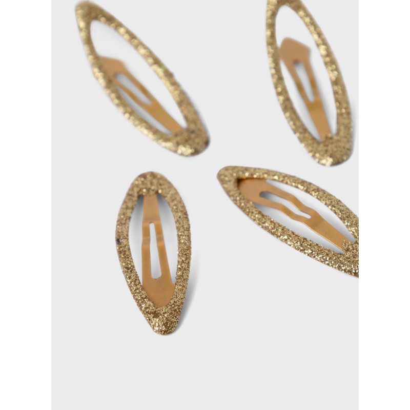 NAME IT Nkfacc-Reda 4P Glitter Small Hairclips - Gold Colour