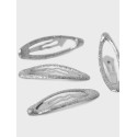 NAME IT Nkfacc-Reda 4P Glitter Small Hairclips - Silver Colour