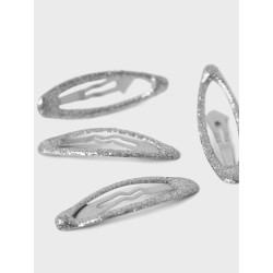 NAME IT Nkfacc-Reda 4P Glitter Small Hairclips - Silver Colour