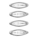 NAME IT 4-Pak Glimmer Click Hårspænde - Silver Colour
