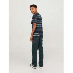 JACK & JONES Junior Hays Stribet T-shirt - Sort