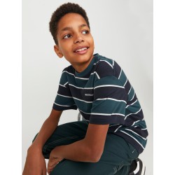 JACK & JONES Junior Hays Stribet T-shirt - Sort
