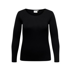 ONLY CARMAKOMA L/S Basis T-shirt - Sort