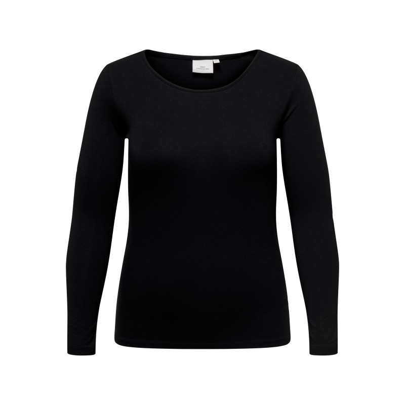 ONLY CARMAKOMA Lonny langærmet basis bluse - Black