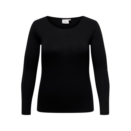 ONLY CARMAKOMA L/S Basis T-shirt - Sort