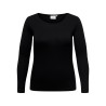 ONLY CARMAKOMA Lonny langærmet basis bluse - Black