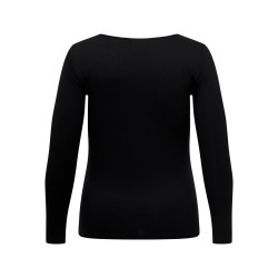 ONLY CARMAKOMA L/S Basis T-shirt - Sort
