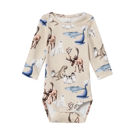 NAME IT Baby Sewan L/S Bodystocking - Peyote Melange
