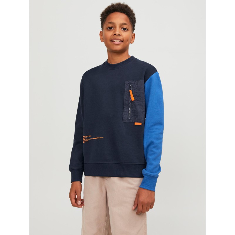 JACK & JONES Junior Activ Block Sweatshirt - Navy Blazer