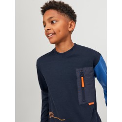 JACK & JONES Junior Activ Block Sweatshirt - Navy Blazer