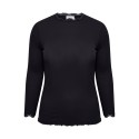 FRANSA PLUS Zamond Langærmet Blonde Bluse - Sort