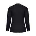 FRANSA PLUS Zamond Langærmet Blonde Bluse - Sort